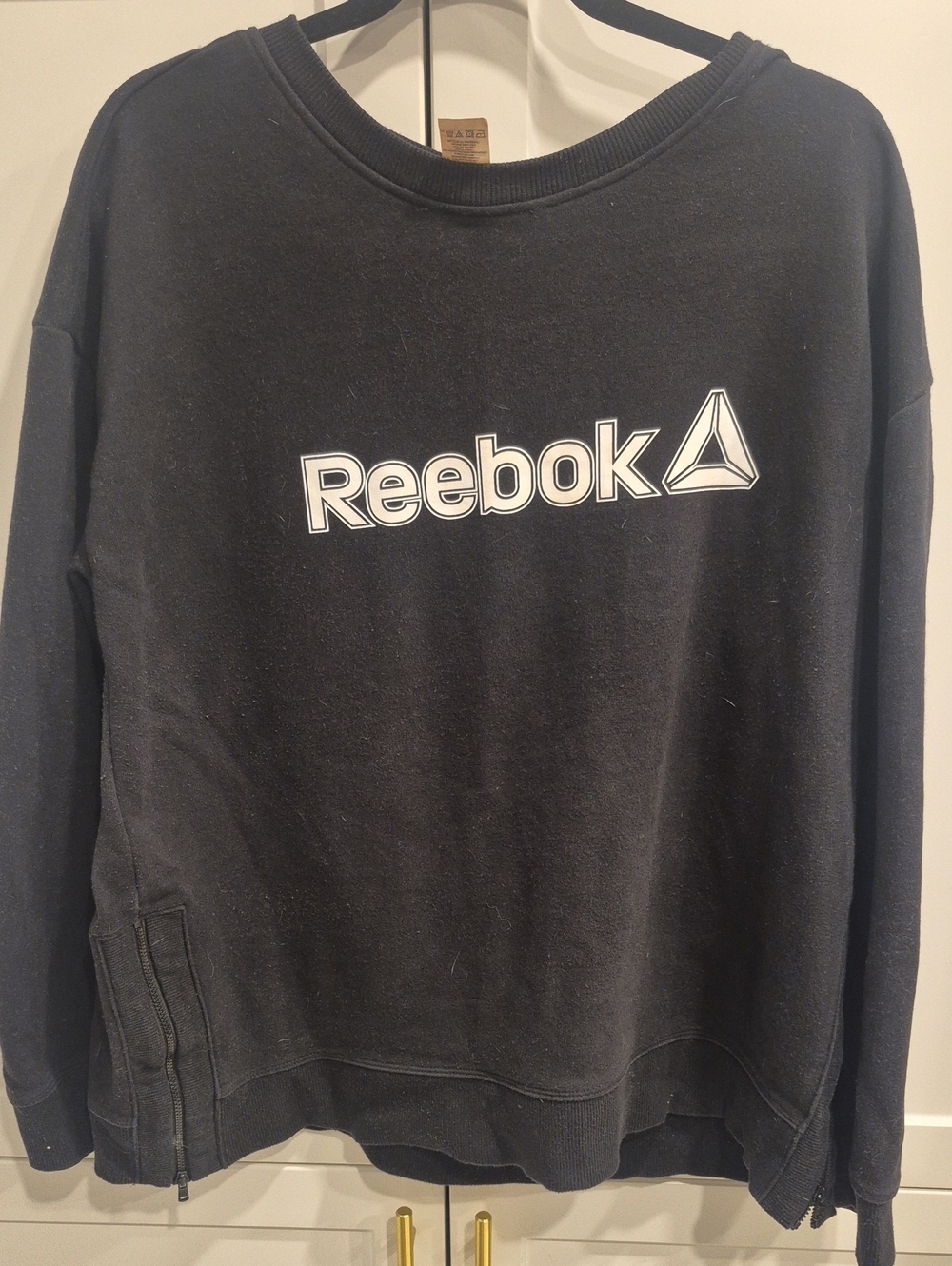 Reebok Black Crewneck Sweatshirt with White Logo